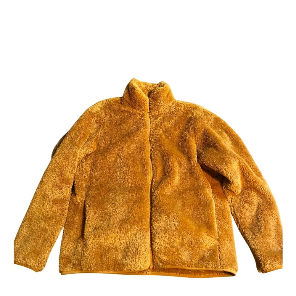 Uniqlo fleece zip up mustard yellow / golden size xl